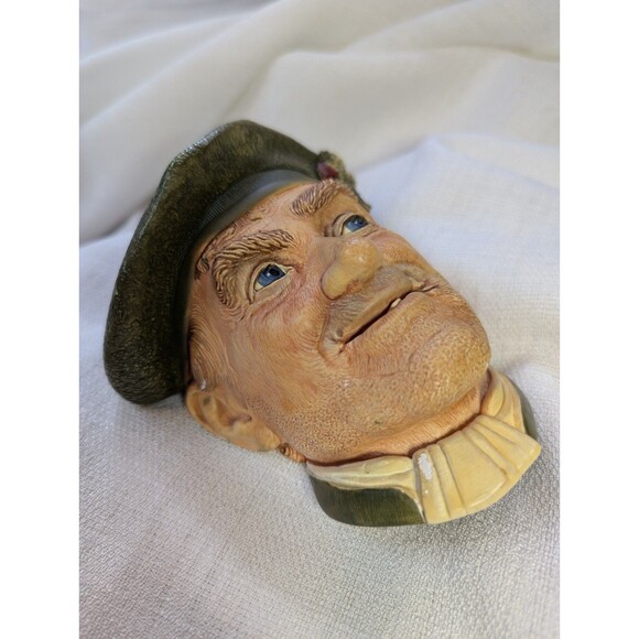 Vintage Bossons Chalkware Head 1969 JOCK Wall Hanging Sculpture Made in England - Picture 5 of 16